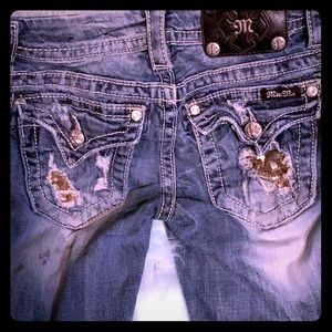 Rare miss me skinny jeans rhinestone sequins